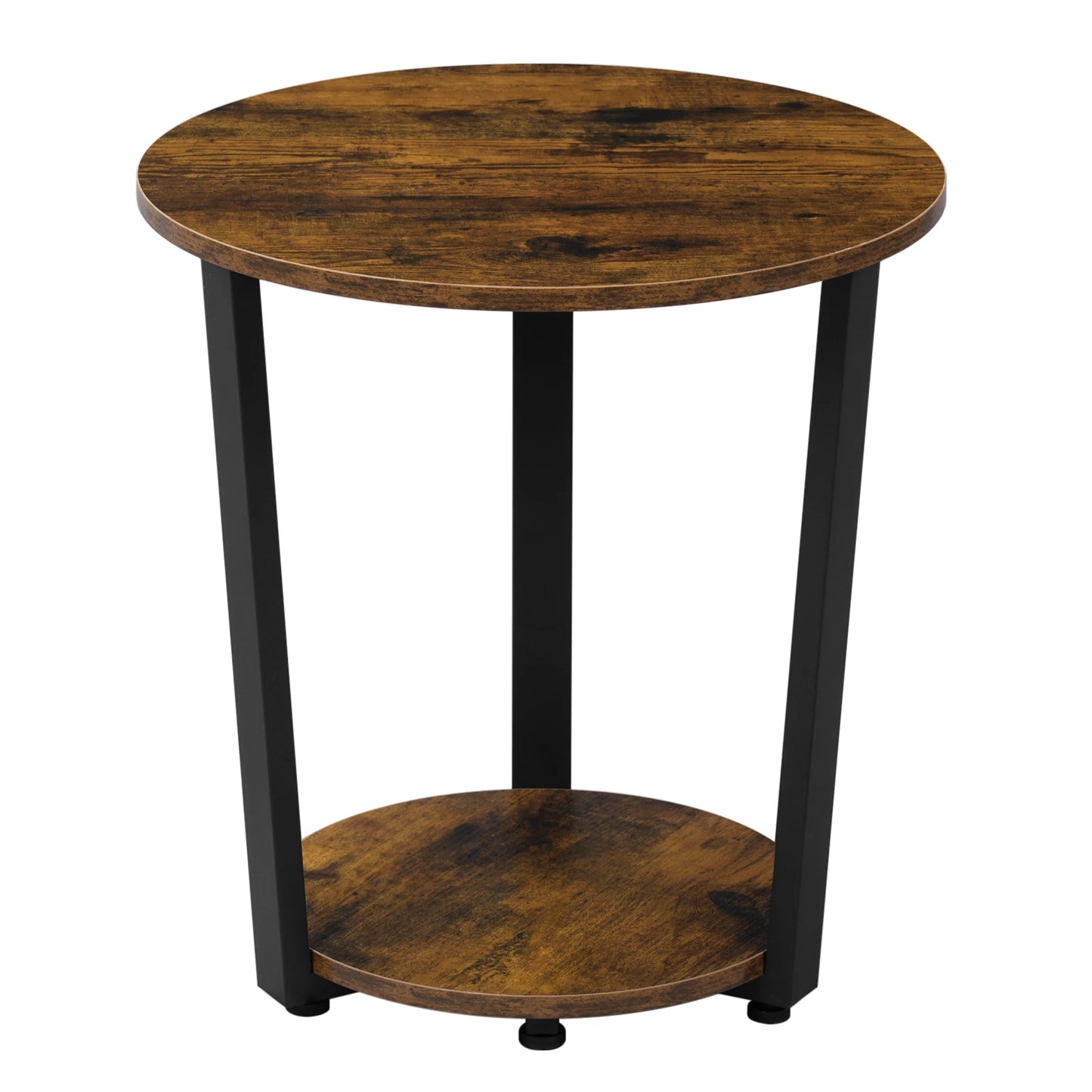 Modern Round Coffee Table with Dual Shelves - Versatile Sofa and Bedside Table for Living Room and Bedroom