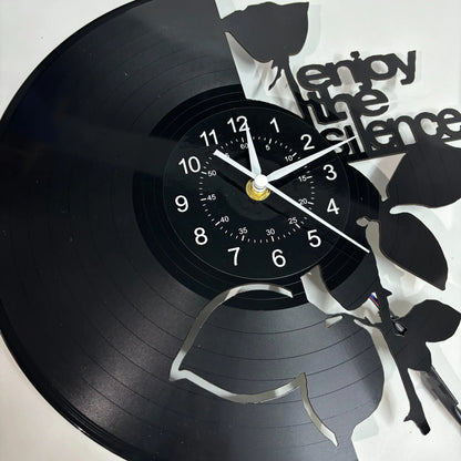 Rose-Shaped LED Vinyl Wall Clock - Modern Floral Design, Silent Operation, Ideal for Home Decor and Gift Giving