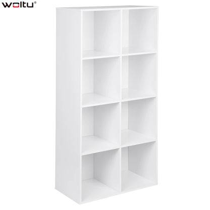 Freestanding Book Shelf with 8 Storage Cubes - Versatile Organizer for Living Room, Bedroom, and Office Furniture