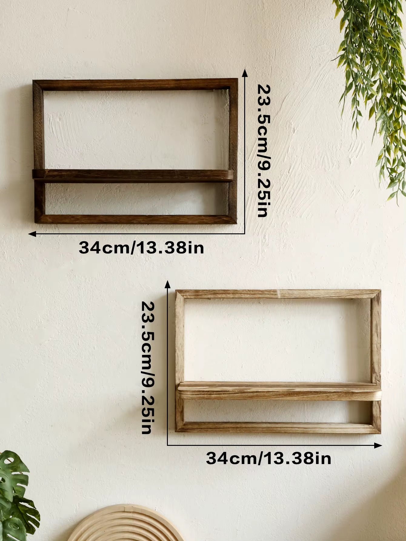 Rustic Wooden Floating Display Shelves for Wall Storage in Bedroom, Kitchen, and Bathroom