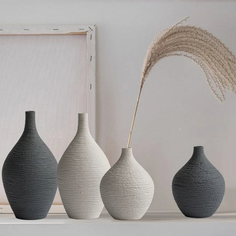 Ceramic Vase Decoration - Nordic Luxury Narrow Mouth Flower Pot for Home and Office Interior Decor