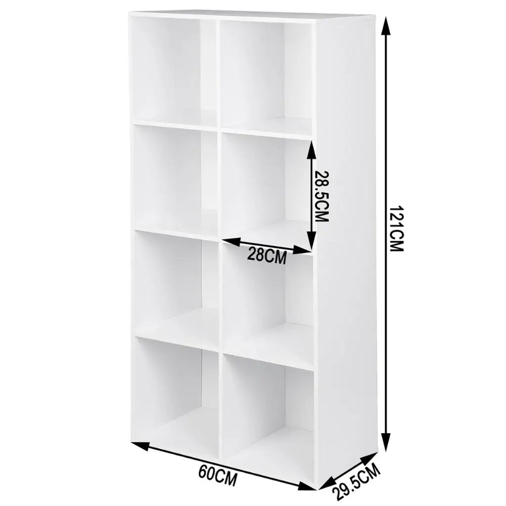 Freestanding Book Shelf with 8 Storage Cubes - Versatile Organizer for Living Room, Bedroom, and Office Furniture