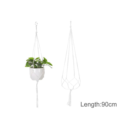 Macrame Hanging Planter - Decorative Wall Plant Holder and Flower Basket for Balcony Decor
