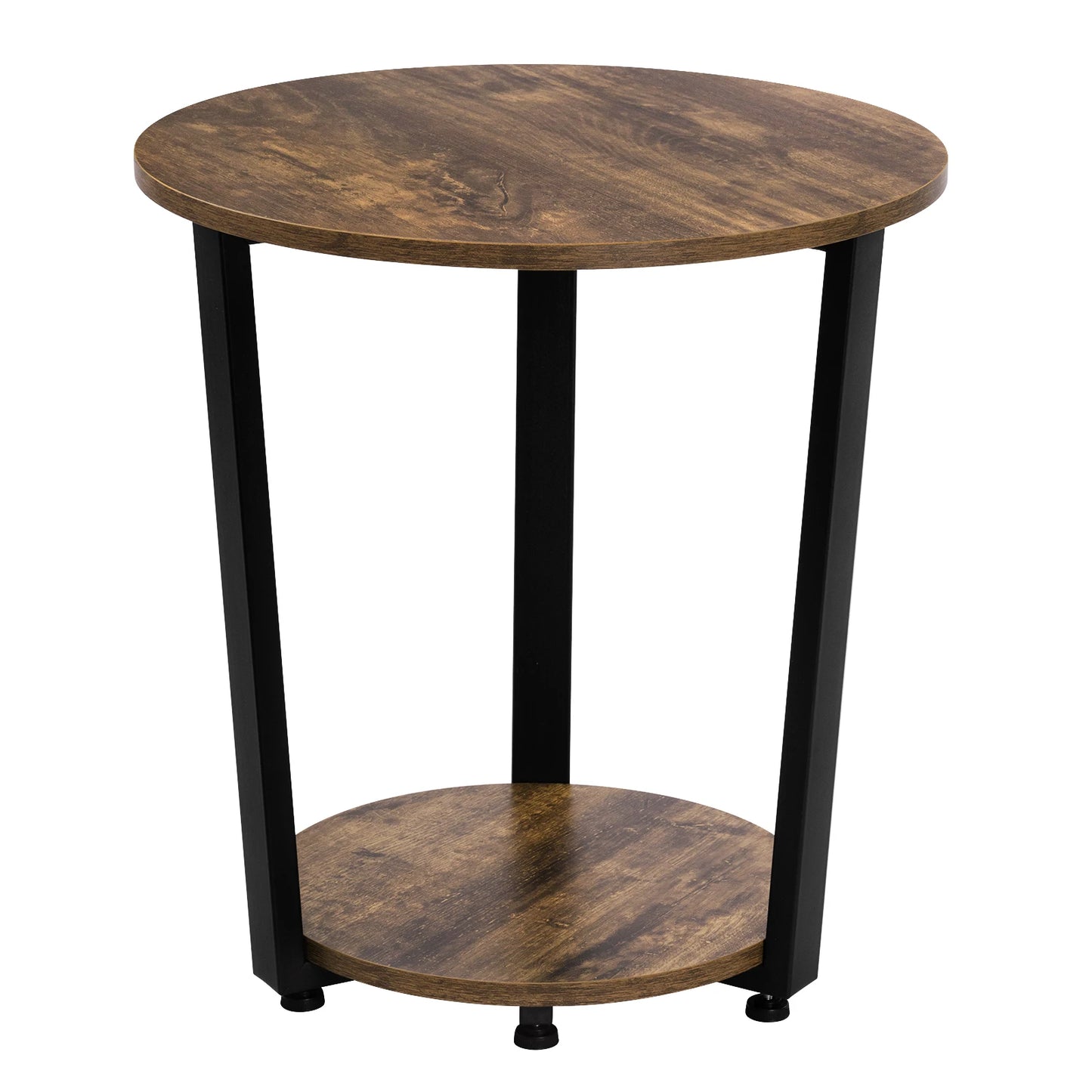 Modern Round Coffee Table with Dual Shelves - Versatile Sofa and Bedside Table for Living Room and Bedroom