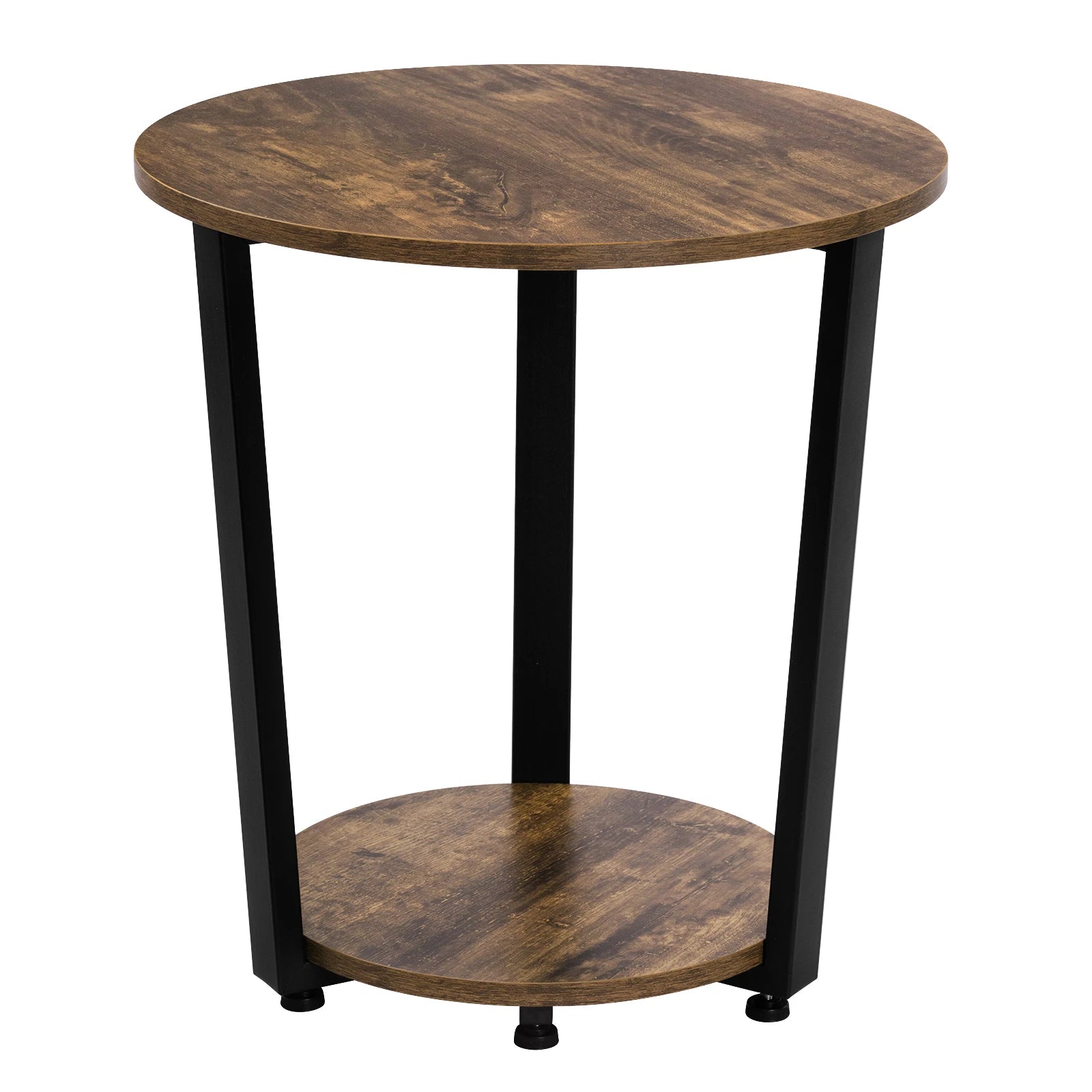 Modern Round Coffee Table with Dual Shelves - Versatile Sofa and Bedside Table for Living Room and Bedroom