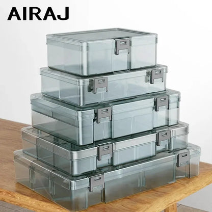 Durable Plastic Tool Parts Storage Box for Electronic Components and Drill Bit Accessories with Reinforced Grid Design