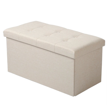 Multifunctional Upholstered Storage Ottoman with Removable Lid and Folding Design