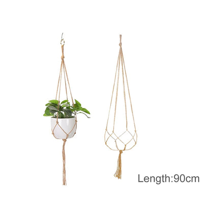 Macrame Hanging Planter - Decorative Wall Plant Holder and Flower Basket for Balcony Decor