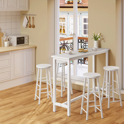 Metal Kitchen Bar Table with Footrest - Versatile Breakfast, Dining, and Coffee Table for Living Room and Entryway