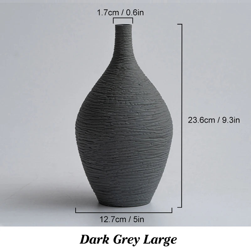 Ceramic Vase Decoration - Nordic Luxury Narrow Mouth Flower Pot for Home and Office Interior Decor