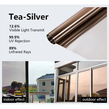 One-Way Mirror Window Privacy Film - Heat Control Reflective Vinyl Film for Enhanced Privacy