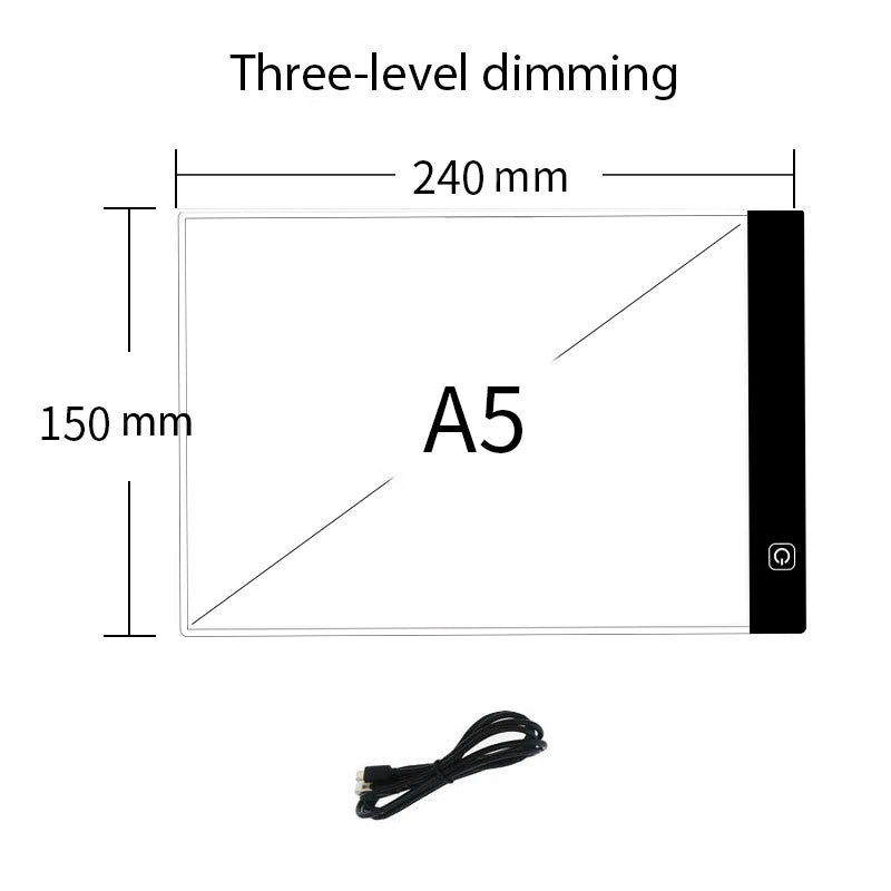 LED Illuminated Drawing Board for Children - Adjustable Brightness Copying Table and Night Light Notepad Toy