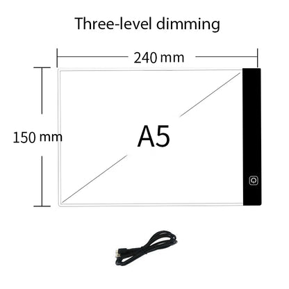 LED Illuminated Drawing Board for Children - Adjustable Brightness Copying Table and Night Light Notepad Toy