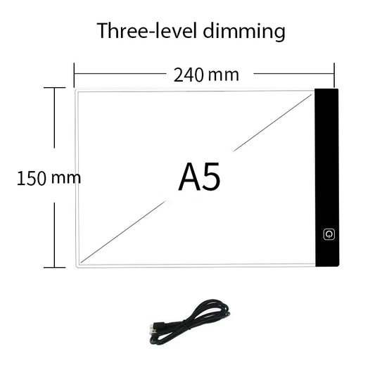 LED Illuminated Drawing Board for Children - Adjustable Brightness Copying Table and Night Light Notepad Toy