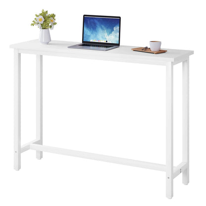 Metal Kitchen Bar Table with Footrest - Versatile Breakfast, Dining, and Coffee Table for Living Room and Entryway