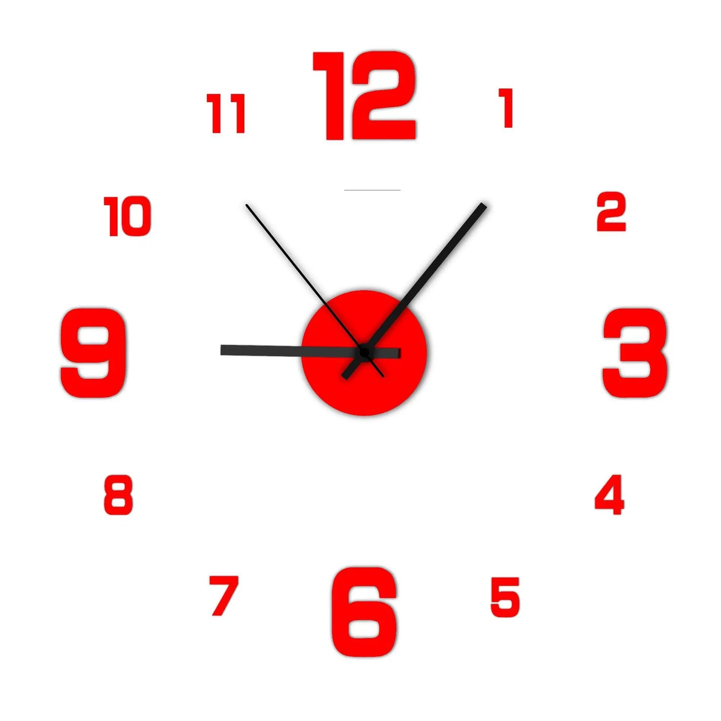 Frameless DIY Wall Clock Decal - Silent Home Decor for Living Room and Office