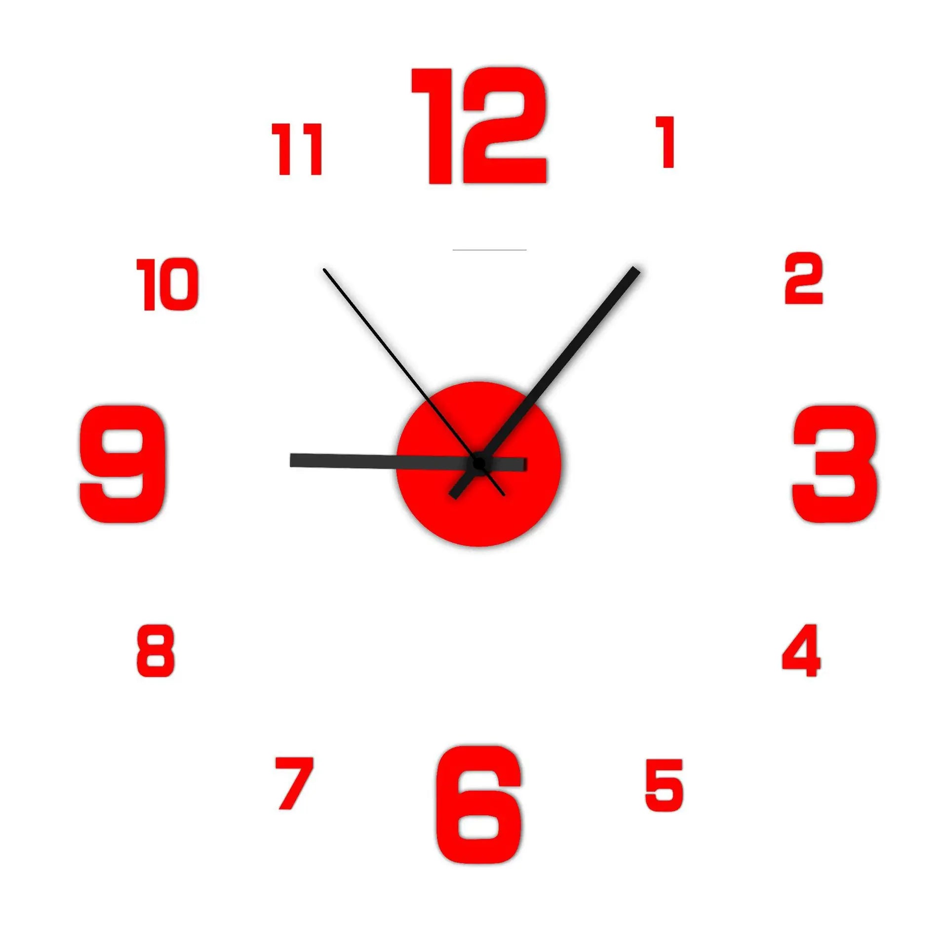 Frameless DIY Wall Clock Decal - Silent Home Decor for Living Room and Office