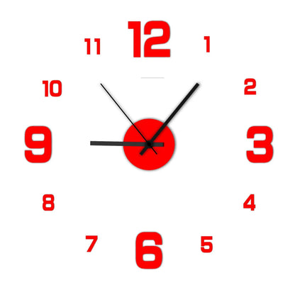 Frameless DIY Wall Clock Decal - Silent Home Decor for Living Room and Office