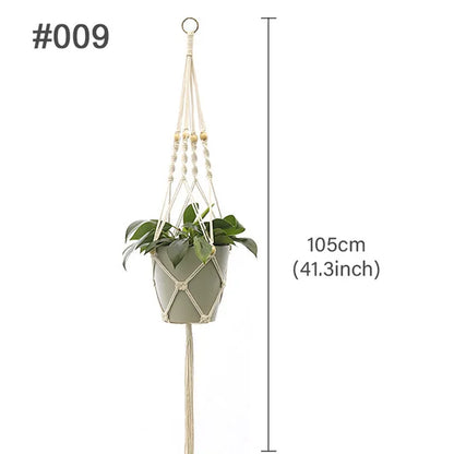 Macrame Hanging Planter - Decorative Wall Plant Holder and Flower Basket for Balcony Decor