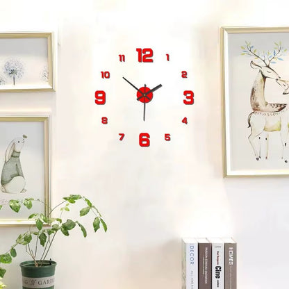 Frameless DIY Wall Clock Decal - Silent Home Decor for Living Room and Office