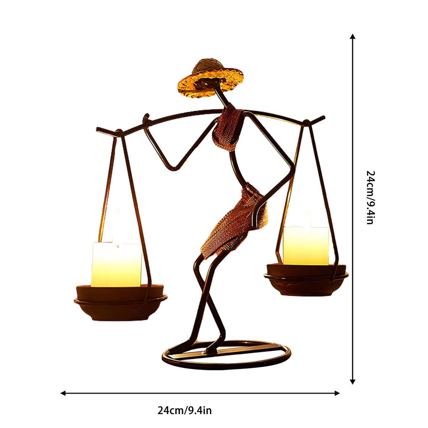 Metal Candle Holder - Elegant African-Inspired Decorative Chandlesticks for Weddings and Home Décor Centerpieces