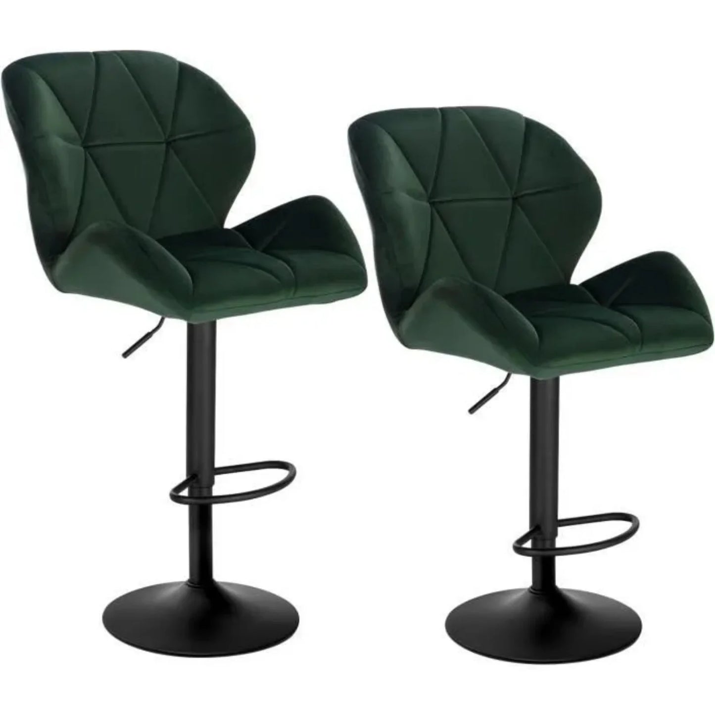 WOLTU Set of 2 Adjustable Swivel Bar Stools with Gas Lift and Steel Footrest for Kitchen Island and Dining Areas