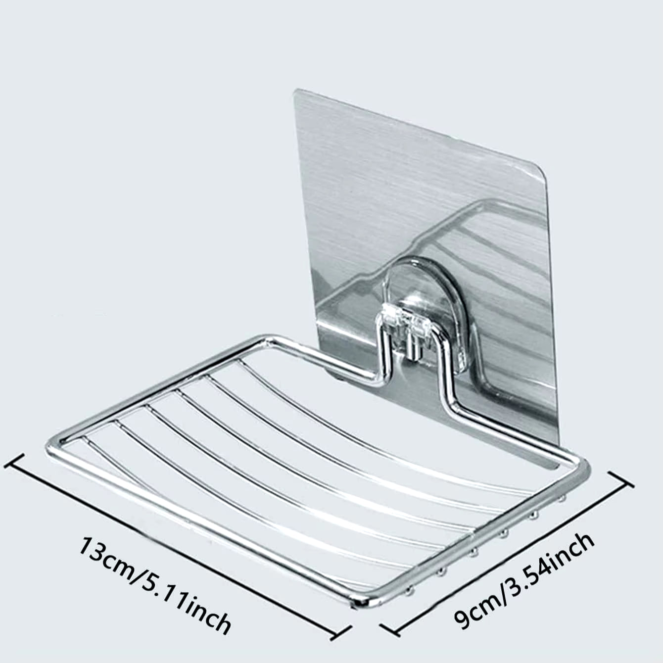Single Layer Stainless Steel Soap Rack - Punch-Free Wall-Mounted Drainage Shelf with Sucker for Bathroom
