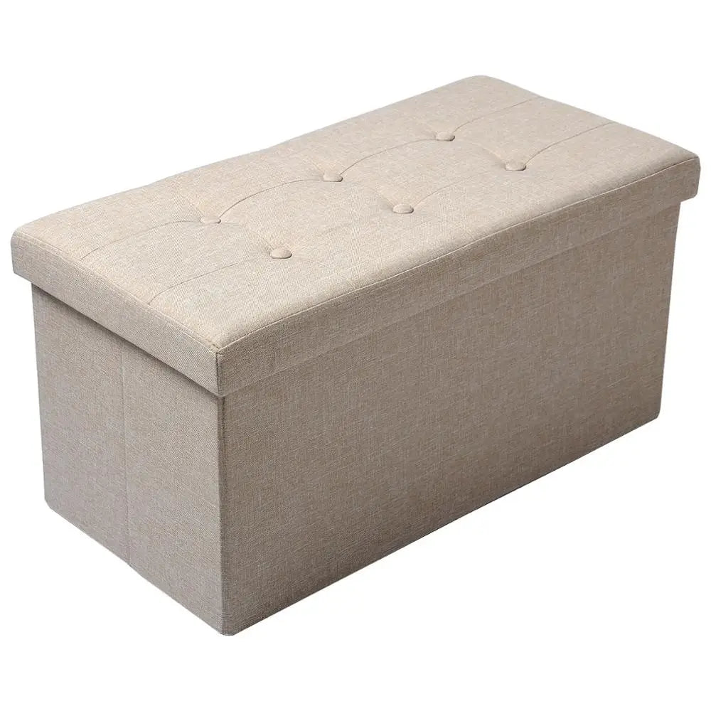 Multifunctional Upholstered Storage Ottoman with Removable Lid and Folding Design