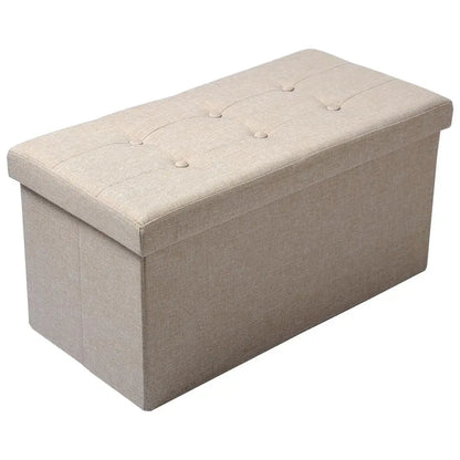 Multifunctional Upholstered Storage Ottoman with Removable Lid and Folding Design