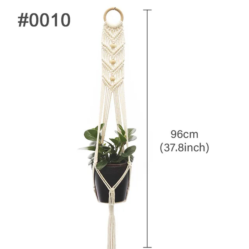 Macrame Hanging Planter - Decorative Wall Plant Holder and Flower Basket for Balcony Decor