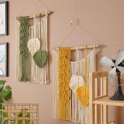 Hand-Woven Bohemian Macrame Wall Tapestry - Elegant Colorful Wall Hanging Decor