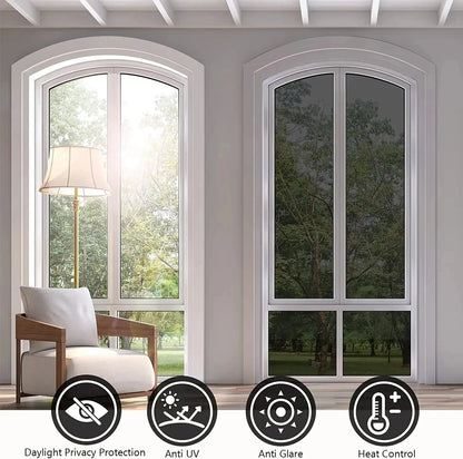 One-Way Mirror Window Privacy Film - Heat Control Reflective Vinyl Film for Enhanced Privacy