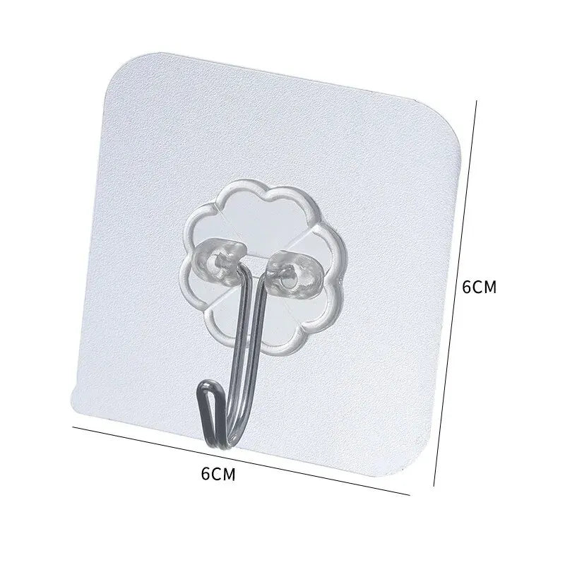 30-Piece Transparent Strong Self-Adhesive Wall and Door Hooks - Heavy-Duty Suction Cup Hangers for Kitchen and Bathroom Use