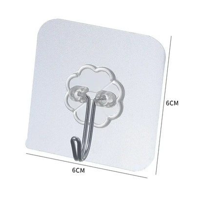 30-Piece Transparent Strong Self-Adhesive Wall and Door Hooks - Heavy-Duty Suction Cup Hangers for Kitchen and Bathroom Use