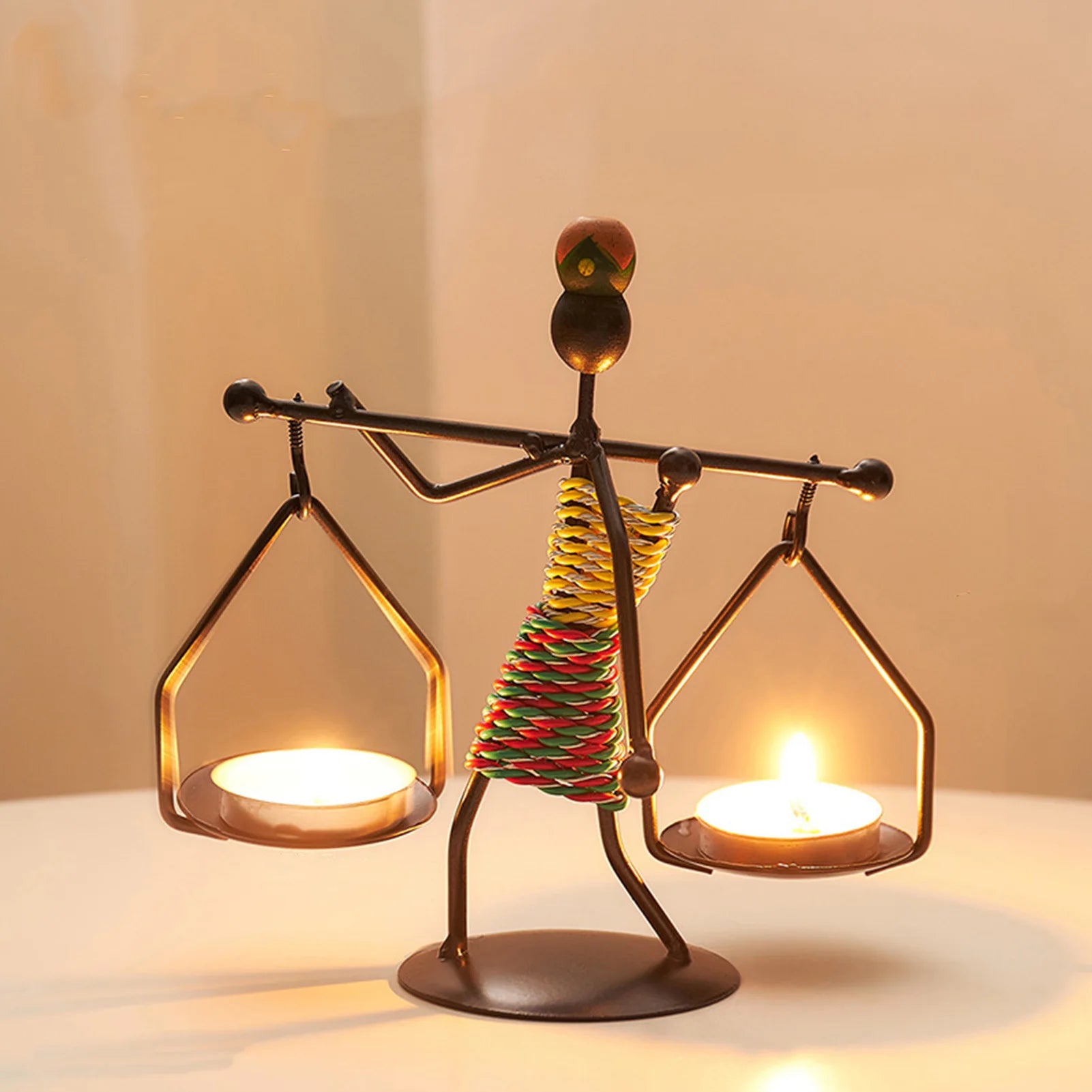 Metal Candle Holder - Elegant African-Inspired Decorative Chandlesticks for Weddings and Home Décor Centerpieces