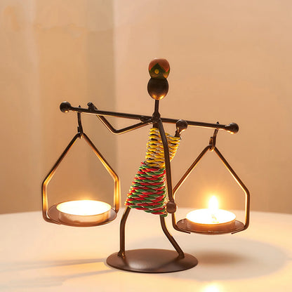 Metal Candle Holder - Elegant African-Inspired Decorative Chandlesticks for Weddings and Home Décor Centerpieces