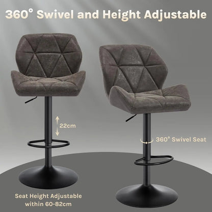 WOLTU Adjustable Swivel Bar Stool with Steel Footrest for Kitchen Island and Breakfast Dining