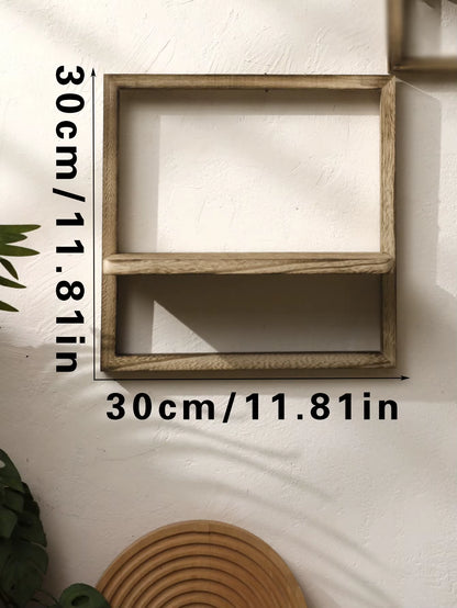 Rustic Wooden Floating Display Shelves for Wall Storage in Bedroom, Kitchen, and Bathroom