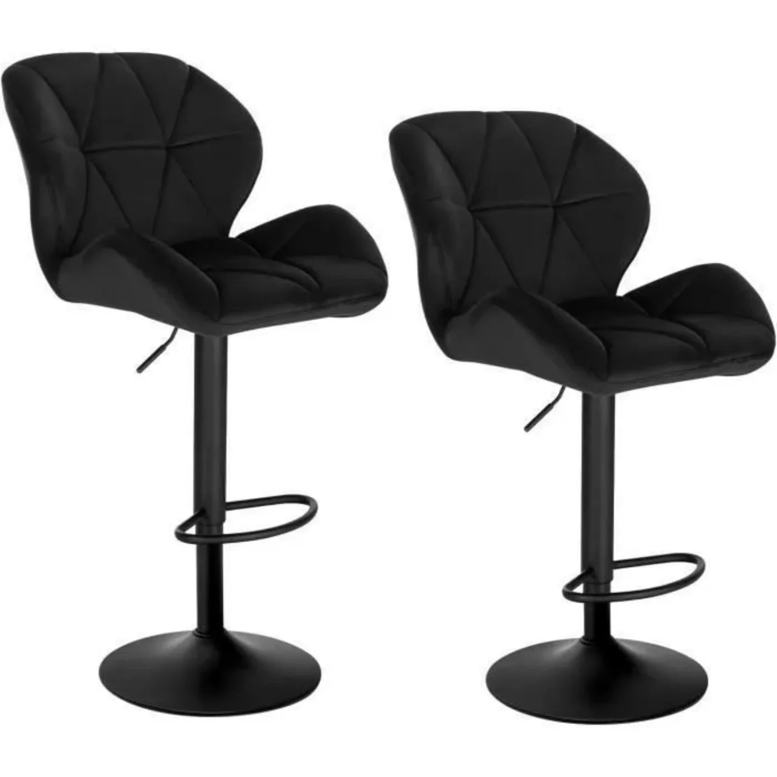 WOLTU Set of 2 Adjustable Swivel Bar Stools with Gas Lift and Steel Footrest for Kitchen Island and Dining Areas