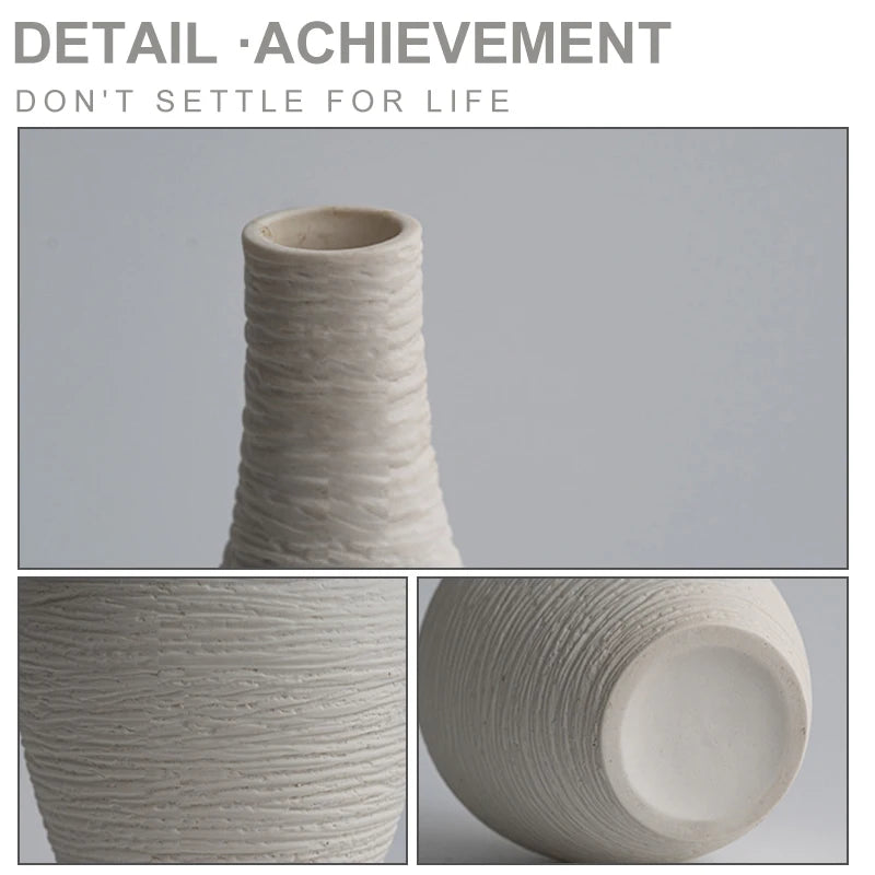 Ceramic Vase Decoration - Nordic Luxury Narrow Mouth Flower Pot for Home and Office Interior Decor