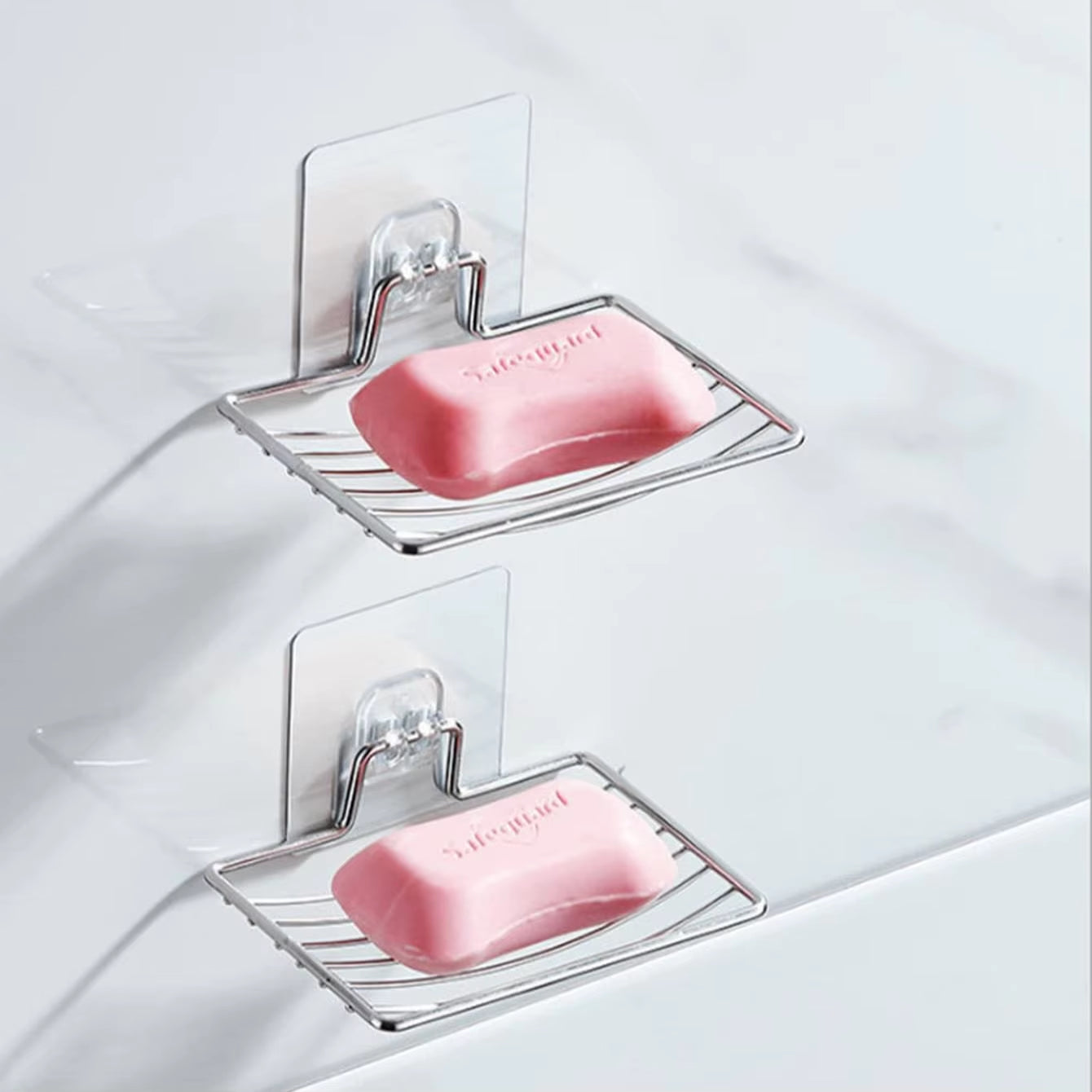 Single Layer Stainless Steel Soap Rack - Punch-Free Wall-Mounted Drainage Shelf with Sucker for Bathroom