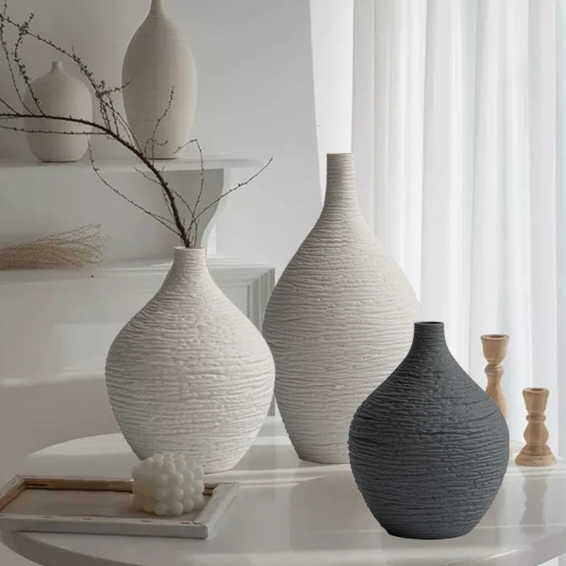 Ceramic Vase Decoration - Nordic Luxury Narrow Mouth Flower Pot for Home and Office Interior Decor