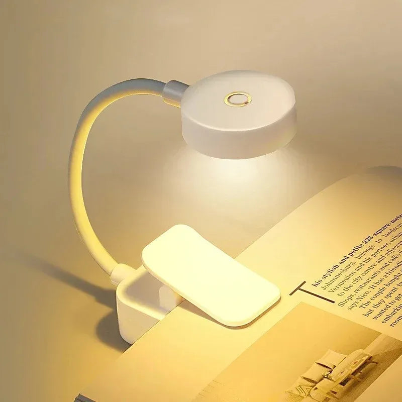 Portable LED Mini Clip Book Lamp with Eye Protection - 3 Color Options, Battery Powered Night Light for Bedside and Reading