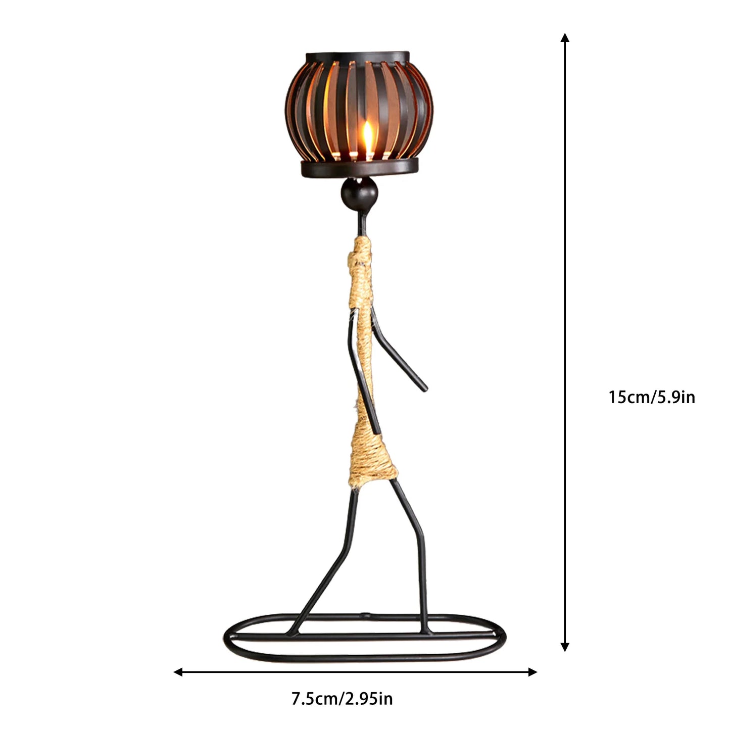 Metal Candle Holder - Elegant African-Inspired Decorative Chandlesticks for Weddings and Home Décor Centerpieces