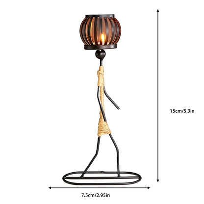 Metal Candle Holder - Elegant African-Inspired Decorative Chandlesticks for Weddings and Home Décor Centerpieces