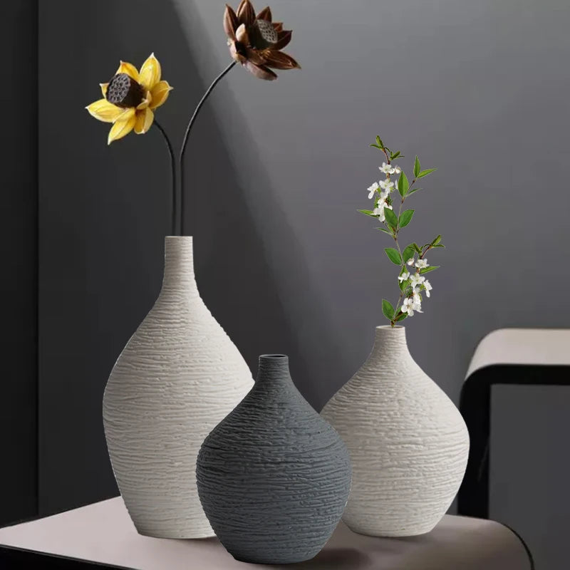 Ceramic Vase Decoration - Nordic Luxury Narrow Mouth Flower Pot for Home and Office Interior Decor