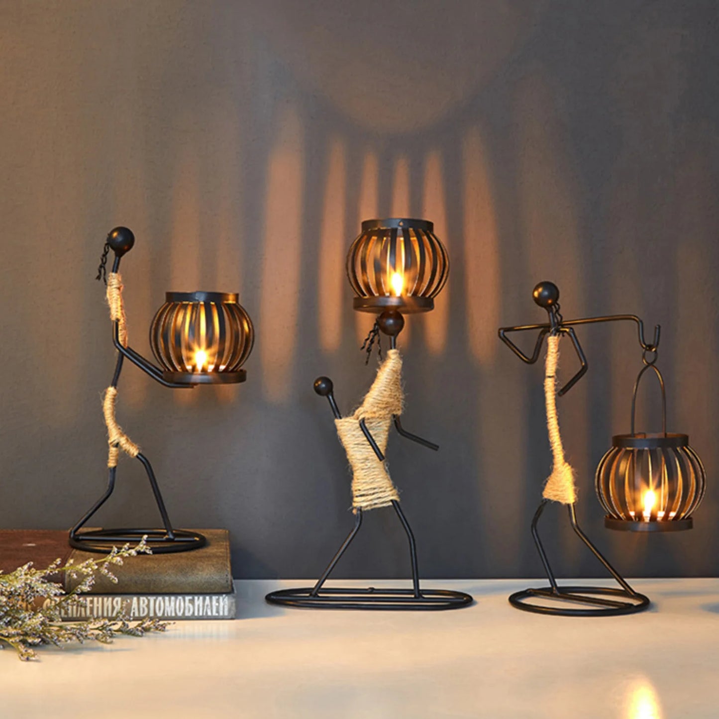 Metal Candle Holder - Elegant African-Inspired Decorative Chandlesticks for Weddings and Home Décor Centerpieces