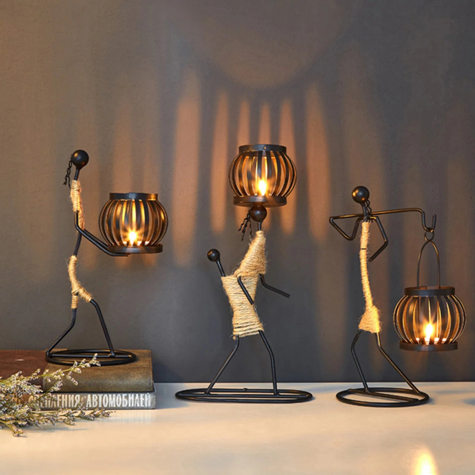 Metal Candle Holder - Elegant African-Inspired Decorative Chandlesticks for Weddings and Home Décor Centerpieces