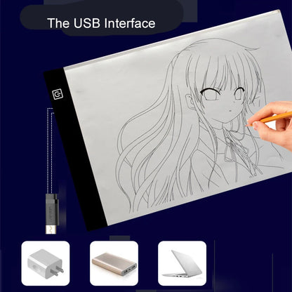LED Illuminated Drawing Board for Children - Adjustable Brightness Copying Table and Night Light Notepad Toy