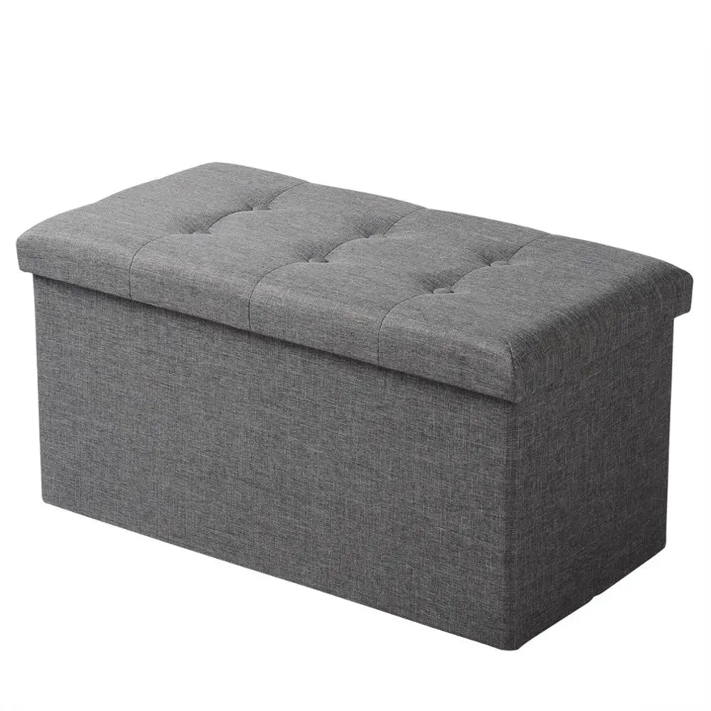 Multifunctional Upholstered Storage Ottoman with Removable Lid and Folding Design